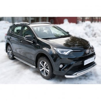 25 449 р. Пороги труба d42 с листом (Лист алюм,проф.сталь)(v2) SLITKOFF Toyota RAV4 XA40 5 дв. рестайлинг (2015-2019)  с доставкой в г. Горно‑Алтайск. Увеличить фотографию 4