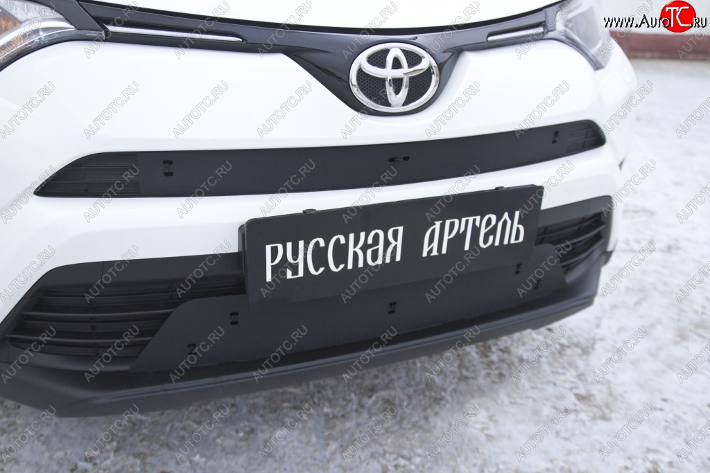 1 439 р. Зимняя заглушка решетки переднего бампера РА Toyota RAV4 XA40 5 дв. рестайлинг (2015-2019)  с доставкой в г. Горно‑Алтайск