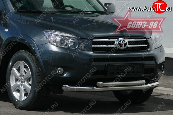 13 139 р. Защита переднего бампера двойная Souz-96 (d76/60) Toyota RAV4 XA305 5 дв. дорестайлинг (2005-2009)  с доставкой в г. Горно‑Алтайск