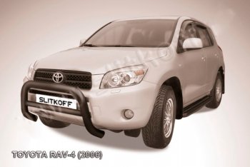 33 649 р. Защита переднего бампера Slitkoff (Ø76 мм, низкая) Toyota RAV4 XA305 5 дв. дорестайлинг (2005-2009) (Нержавейка полированная)  с доставкой в г. Горно‑Алтайск. Увеличить фотографию 2