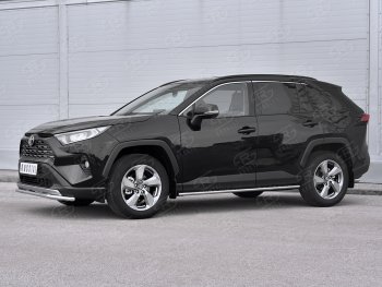 16 999 р. Защита переднего бампера (Ø42 мм, нержавейка) SLITKOFF Toyota RAV4 XA50 5 дв. дорестайлинг (2018-2024)  с доставкой в г. Горно‑Алтайск. Увеличить фотографию 3