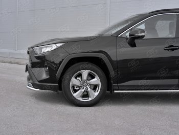 16 999 р. Защита переднего бампера (Ø42 мм, нержавейка) SLITKOFF Toyota RAV4 XA50 5 дв. дорестайлинг (2018-2024)  с доставкой в г. Горно‑Алтайск. Увеличить фотографию 4