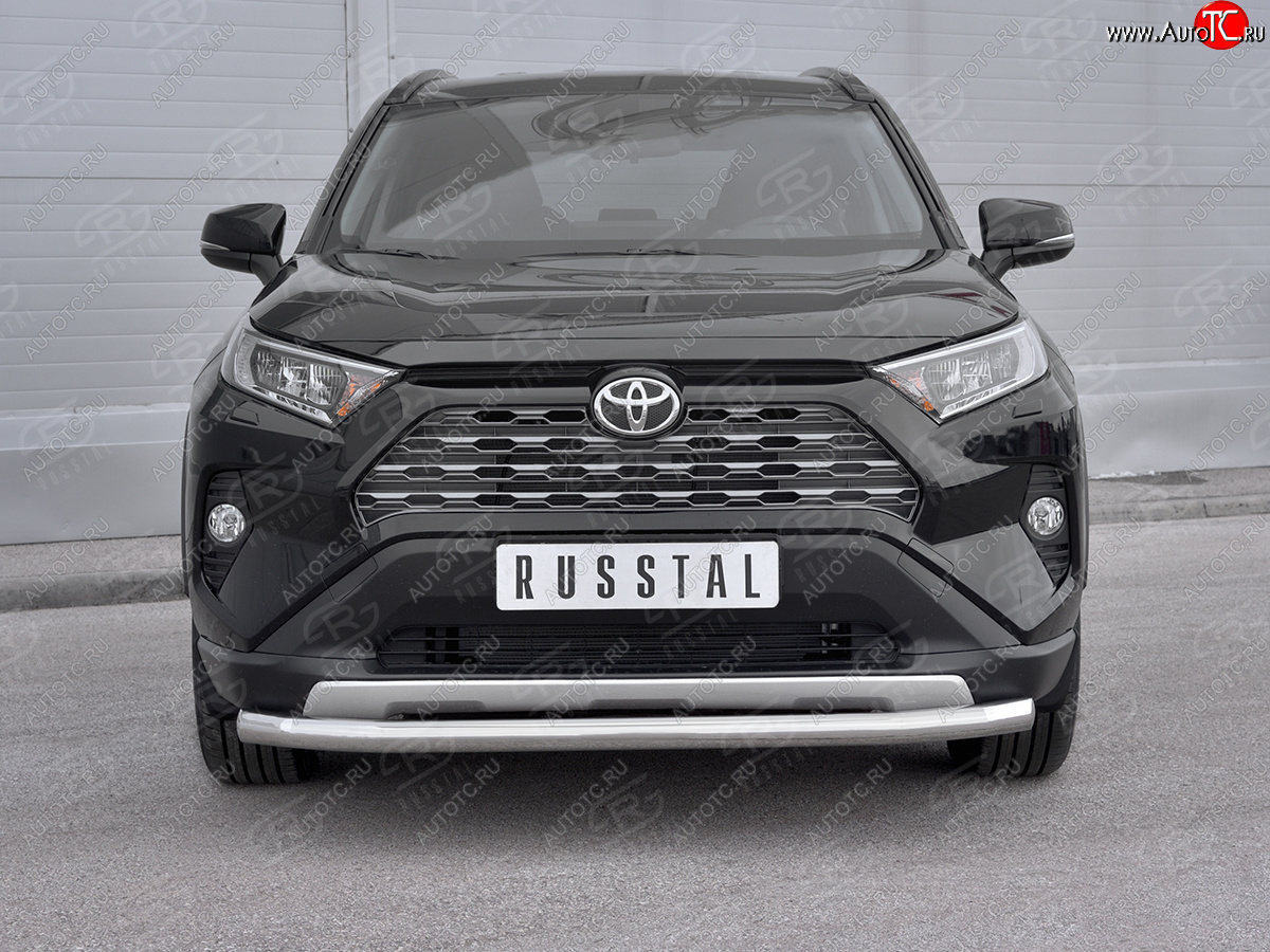 18 199 р. Защита переднего бампера (Ø63 мм, нержавейка) SLITKOFF Toyota RAV4 XA50 5 дв. дорестайлинг (2018-2024)  с доставкой в г. Горно‑Алтайск