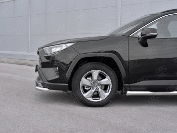 18 199 р. Защита переднего бампера (Ø63 мм, нержавейка) SLITKOFF Toyota RAV4 XA50 5 дв. дорестайлинг (2018-2024)  с доставкой в г. Горно‑Алтайск. Увеличить фотографию 4