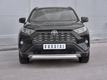 15 999 р. Защита переднего бампера (Ø75х42 мм, нержавейка) Russtal Toyota RAV4 XA50 5 дв. дорестайлинг (2018-2024)  с доставкой в г. Горно‑Алтайск. Увеличить фотографию 2