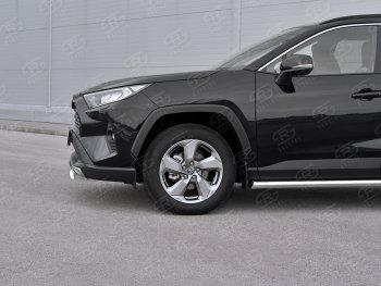 15 999 р. Защита переднего бампера (Ø75х42 мм, нержавейка) Russtal Toyota RAV4 XA50 5 дв. дорестайлинг (2018-2024)  с доставкой в г. Горно‑Алтайск. Увеличить фотографию 4