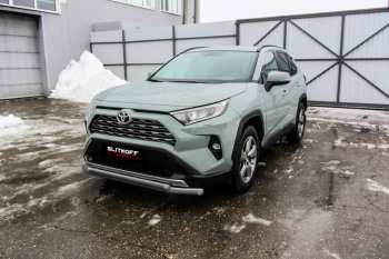 Защита переднего бампера Slitkoff (Ø57 и 42 мм) Toyota (Тойота) RAV4 (рав)  XA50 (2018-2024) XA50 5 дв. дорестайлинг