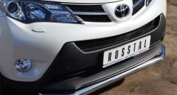 14 549 р. Одинарная защита переднего бампера диаметром 63 мм SLITKOFF  Toyota RAV4  XA40 (2012-2015) 5 дв. дорестайлинг  с доставкой в г. Горно‑Алтайск. Увеличить фотографию 2