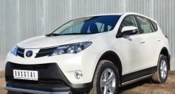 16 299 р. Защита порогов из круглой трубы диаметром 63 мм Russtal Toyota RAV4 XA40 5 дв. дорестайлинг (2012-2015) (Защита порогов с со скосами на торцах (вариант 1))  с доставкой в г. Горно‑Алтайск. Увеличить фотографию 12