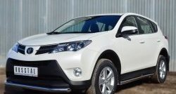 16 299 р. Защита порогов из круглой трубы диаметром 63 мм Russtal Toyota RAV4 XA40 5 дв. дорестайлинг (2012-2015) (Защита порогов с со скосами на торцах (вариант 1))  с доставкой в г. Горно‑Алтайск. Увеличить фотографию 4