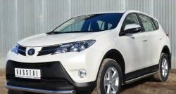 16 299 р. Защита порогов из круглой трубы диаметром 63 мм Russtal Toyota RAV4 XA40 5 дв. дорестайлинг (2012-2015) (Защита порогов с со скосами на торцах (вариант 1))  с доставкой в г. Горно‑Алтайск. Увеличить фотографию 8