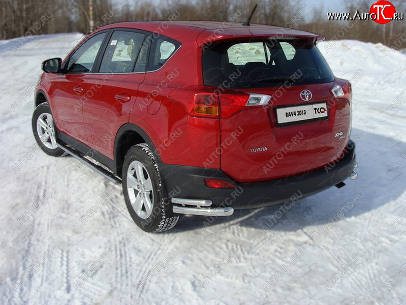 22 999 р. Защита заднего бампера (уголки двойные) ТСС 60,3/42,4 мм  Toyota RAV4  XA40 (2012-2015) 5 дв. дорестайлинг  с доставкой в г. Горно‑Алтайск