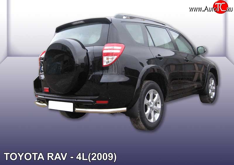 8 499 р. Защита заднего бампера Slitkoff (Ø 57 мм, уголки)  Toyota RAV4  XA30 (2009-2010) 5 дв. удлиненный 1-ый рестайлинг (Нержавеющая сталь)  с доставкой в г. Горно‑Алтайск