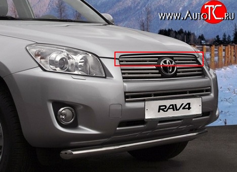 7 799 р. Декоративные вставки решетки радиатора Novline (верхние, двойные) Toyota RAV4 XA30 5 дв. 2-ой рестайлинг (2010-2013)  с доставкой в г. Горно‑Алтайск