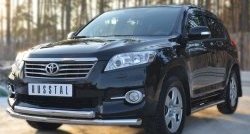 22 399 р. Защита переднего бампера (2 трубыØ76 и 42 мм, нержавейка) SLITKOFF Toyota RAV4 XA30 5 дв. 2-ой рестайлинг (2010-2013)  с доставкой в г. Горно‑Алтайск. Увеличить фотографию 4