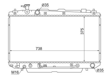 Радиатор двигателя SAT Toyota RAV4 CA20 3 дв. дорестайлинг (2000-2003)