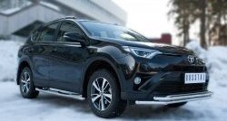 15 249 р. Защита переднего бампера (2 трубыØ42 мм, нержавейка) SLITKOFF  Toyota RAV4  XA40 (2015-2019) 5 дв. рестайлинг  с доставкой в г. Горно‑Алтайск. Увеличить фотографию 4