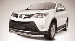 Двойная защита переднего бампера из двух труб диаметром 76 и 57 мм Slitkoff Toyota RAV4 XA40 5 дв. дорестайлинг (2012-2015)