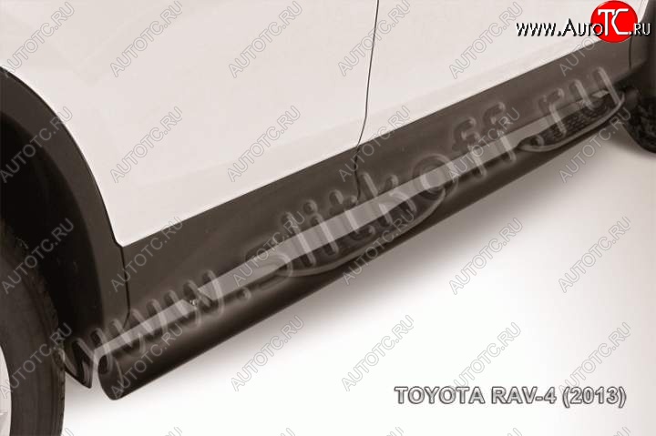 11 249 р. Защита порогов Slitkoff Toyota RAV4 XA40 5 дв. дорестайлинг (2012-2015) (Цвет: серебристый)  с доставкой в г. Горно‑Алтайск