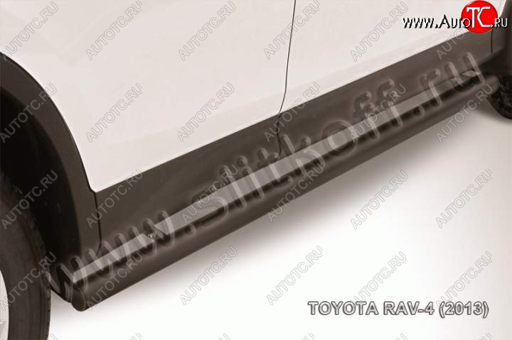 9 649 р. Защита порогов Slitkoff Toyota RAV4 XA40 5 дв. дорестайлинг (2012-2015) (Цвет: серебристый)  с доставкой в г. Горно‑Алтайск