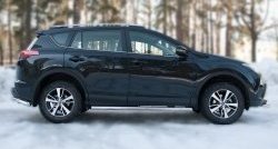 15 299 р. Защита порогов из круглой трубы диаметром 63 мм (рестайлинг) Russtal Toyota RAV4 XA40 5 дв. дорестайлинг (2012-2015) (Защита порогов с со скосами на торцах (вариант 1))  с доставкой в г. Горно‑Алтайск. Увеличить фотографию 4