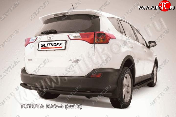 8 199 р. Защита задняя Slitkoff Toyota RAV4 XA40 5 дв. дорестайлинг (2012-2015) (Цвет: серебристый)  с доставкой в г. Горно‑Алтайск