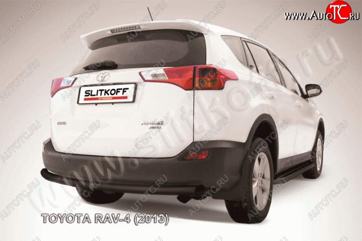 6 399 р. Защита заднего бампера d57 радиусная Toyota RAV4 XA40 5 дв. дорестайлинг (2012-2015) (Цвет: серебристый)  с доставкой в г. Горно‑Алтайск