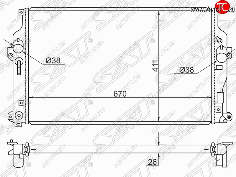 8 849 р. Радиатор двигателя SAT  Toyota RAV4  XA40 (2012-2019) 5 дв. дорестайлинг, 5 дв. рестайлинг  с доставкой в г. Горно‑Алтайск