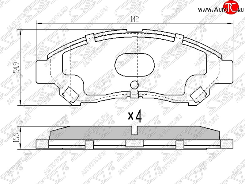 1 369 р. Колодки тормозные SAT (передние)  Toyota Town Ace  s400 (2008-2020) дорестацлинг  с доставкой в г. Горно‑Алтайск