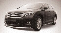 14 699 р. Одинарная защита переднего бампера диаметром 76 мм Slitkoff Toyota Venza GV10 рестайлинг (2012-2016) (Цвет: нержавеющая полированная сталь)  с доставкой в г. Горно‑Алтайск. Увеличить фотографию 1