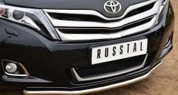 12 999 р. Одинарная защита переднего бампера диаметром 42 мм SLITKOFF  Toyota Venza  GV10 (2012-2016) рестайлинг  с доставкой в г. Горно‑Алтайск. Увеличить фотографию 2