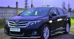 18 799 р. Защита переднего бампера (2 трубыØ42 мм, нержавейка) SLITKOFF Toyota Venza GV10 рестайлинг (2012-2016)  с доставкой в г. Горно‑Алтайск. Увеличить фотографию 3