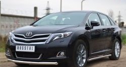 13 649 р. Одинарная защита переднего бампера диаметром 57 мм SLITKOFF  Toyota Venza  GV10 (2012-2016) рестайлинг (нержавейка полированная)  с доставкой в г. Горно‑Алтайск. Увеличить фотографию 4