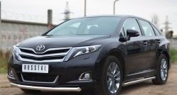 14 849 р. Защита порогов из круглой трубы диаметром 63 мм Russtal Toyota Venza GV10 рестайлинг (2012-2016) (Защита порогов с со скосами на торцах (вариант 1))  с доставкой в г. Горно‑Алтайск. Увеличить фотографию 4