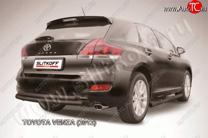 10 349 р. Защита задняя Slitkoff  Toyota Venza  GV10 (2012-2016) рестайлинг (Цвет: серебристый)  с доставкой в г. Горно‑Алтайск