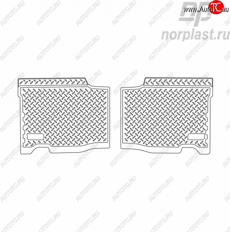 989 р. Комплект ковриков в салон 2005-2013 г.в. Norplast (длинные задние) Уаз Патриот 3163 5 дв. дорестайлинг (2005-2013)  с доставкой в г. Горно‑Алтайск