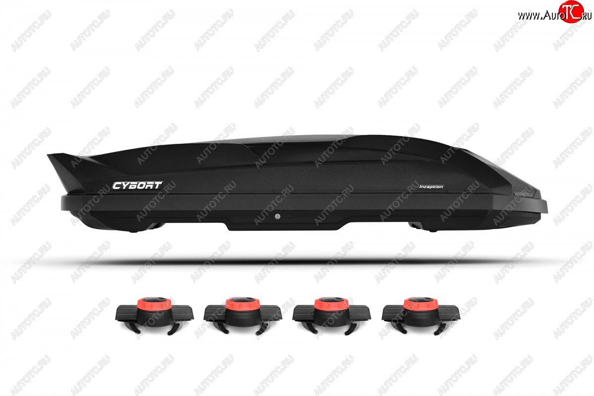 44 799 р. Автобокс CYBORT Inception (206x86x40 см, быстросъемное крепление Краб)   (Black Metallic Glossy)  с доставкой в г. Горно‑Алтайск