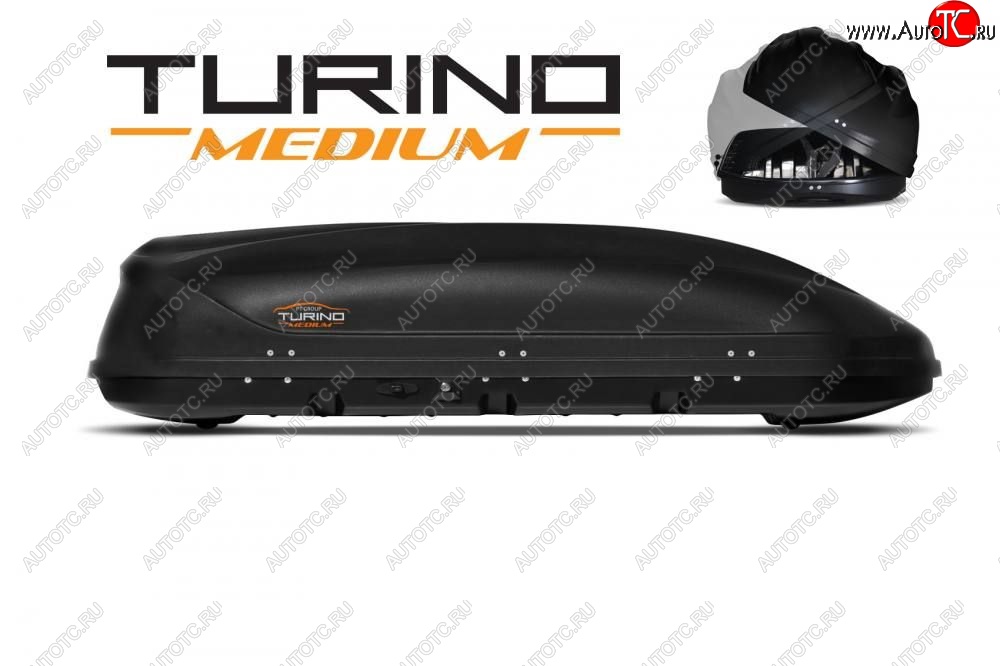 21 649 р. Автобокс PT GROUP (460л., 191х79х46 см, двустороннее открывание) Turino Medium черный   (Черный)  с доставкой в г. Горно‑Алтайск
