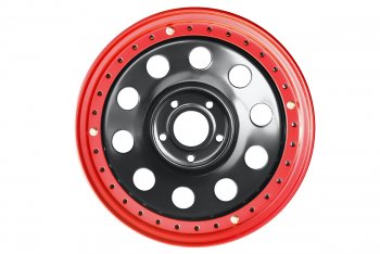 13 999 р. Штампованый диск OFF-ROAD Wheels (усиленный, с бедлоком) 8.0x17   (Цвет: черный-красный)  с доставкой в г. Горно‑Алтайск. Увеличить фотографию 2