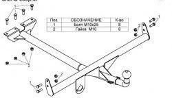 2 989 р. Фаркоп Лидер Плюс Лада 2106 (1975-2005) (Без электропакета)  с доставкой в г. Горно‑Алтайск. Увеличить фотографию 2