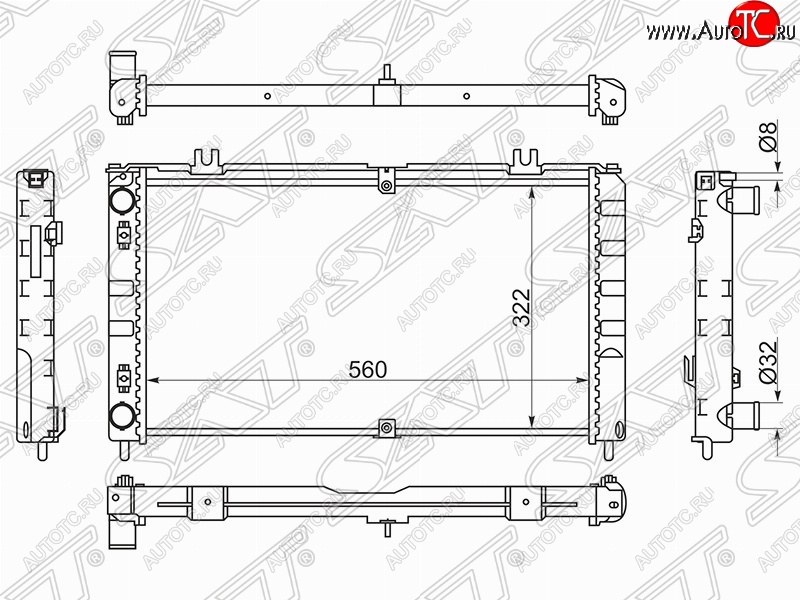 4 099 р. Радиатор двигателя (трубчатый, МКПП, Panasonic) SAT Лада Приора 2170 седан дорестайлинг (2007-2014)  с доставкой в г. Горно‑Алтайск