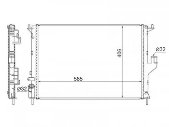 5 499 р. Радиатор двигателя (пластинчатый, МКПП, с кондиционером) SAT Renault Duster HS дорестайлинг (2010-2015)  с доставкой в г. Горно‑Алтайск. Увеличить фотографию 1