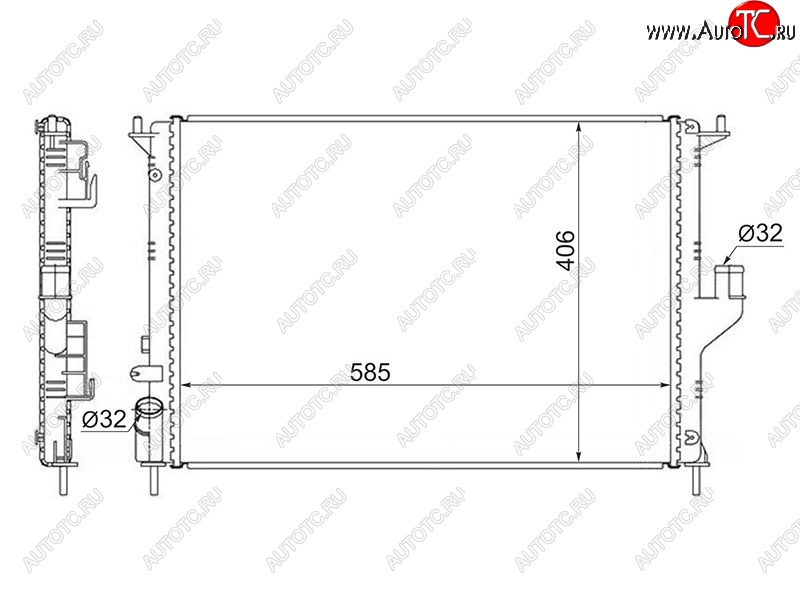 3 799 р. Радиатор двигателя (1.4/1.6/2.0) SAT  Nissan Almera  G15 (2012-2019), Renault Duster  HS (2010-2015), Renault Logan  1 (2004-2016), Renault Sandero  (BS) (2009-2014), Renault Sandero Stepway  (BS) (2010-2014), Лада Ларгус (2012-2024)  с доставкой в г. Горно‑Алтайск