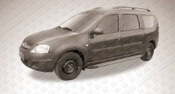 11 639 р. Алюминиевые пороги Slitkoff Luxe Black Лада Ларгус дорестайлинг R90 (2012-2021)  с доставкой в г. Горно‑Алтайск. Увеличить фотографию 2