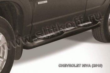 12 399 р. Защита порогов Slitkoff Chevrolet Niva 2123 рестайлинг (2009-2020) (Цвет: серебристый)  с доставкой в г. Горно‑Алтайск. Увеличить фотографию 1