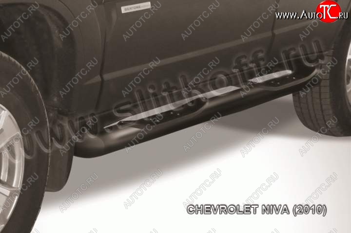 12 399 р. Защита порогов Slitkoff Chevrolet Niva 2123 рестайлинг (2009-2020) (Цвет: серебристый)  с доставкой в г. Горно‑Алтайск