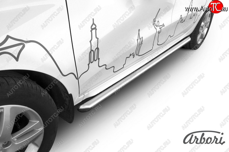 13 549 р. Защита штатных порогов Arbori (нержавейка, d57 mm). Лада XRAY (2016-2022)  с доставкой в г. Горно‑Алтайск