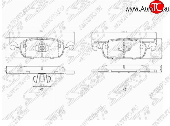 1 199 р. Комплект передних тормозных колодок SAT Лада XRAY (2016-2022)  с доставкой в г. Горно‑Алтайск