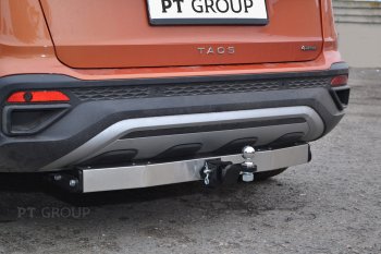 17 649 р. Фаркоп Petroil Tuning (съемный квадрат, с нержавеющей пластиной) Volkswagen Taos (2020-2022)  с доставкой в г. Горно‑Алтайск. Увеличить фотографию 3