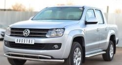 18 549 р. Защита переднего бампера (2 трубыØ63 и 42 мм, нержавейка) SLITKOFF  Volkswagen Amarok (2009-2016) дорестайлинг  с доставкой в г. Горно‑Алтайск. Увеличить фотографию 4